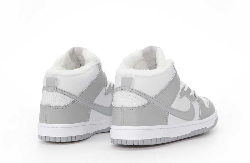 Nike SB Dunk High Grey White Winter (зимові) 14026-Сірий-36 фото