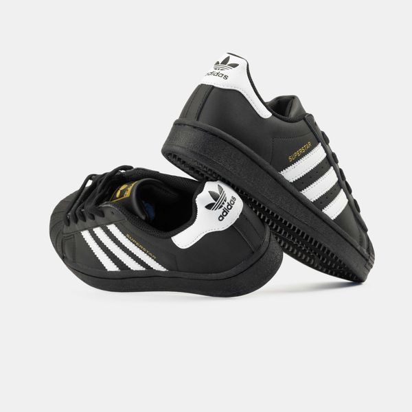 Adidas Superstar Black White gold logo 00482-Чорний-36 фото