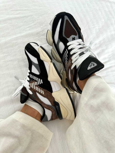 New Balance 9060 Black White Brown 10842-Коричневий-36 фото