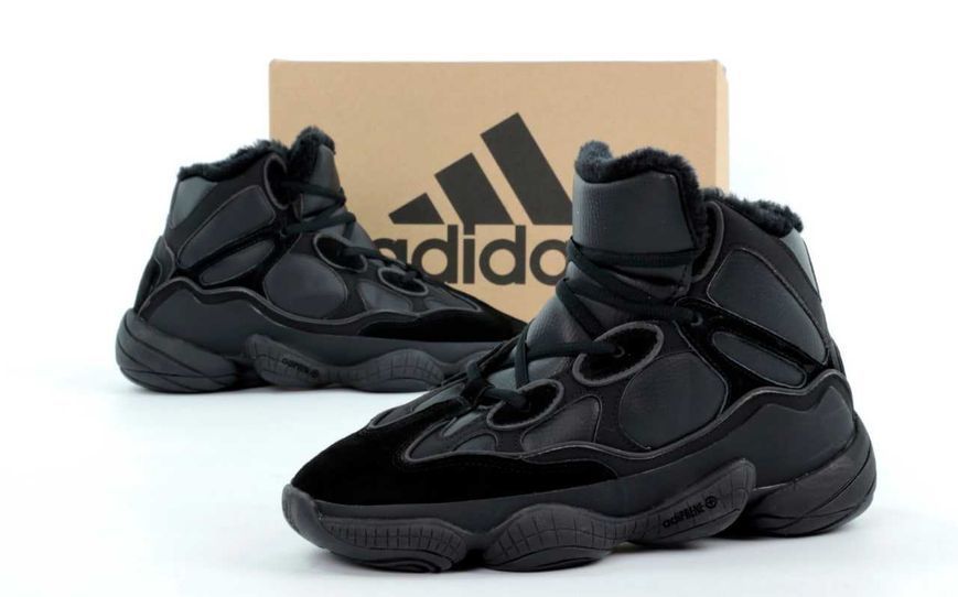 Adidas Yeezy Boost 500 High Black WInter Fur(зимові) 09686-Чорний-43 фото