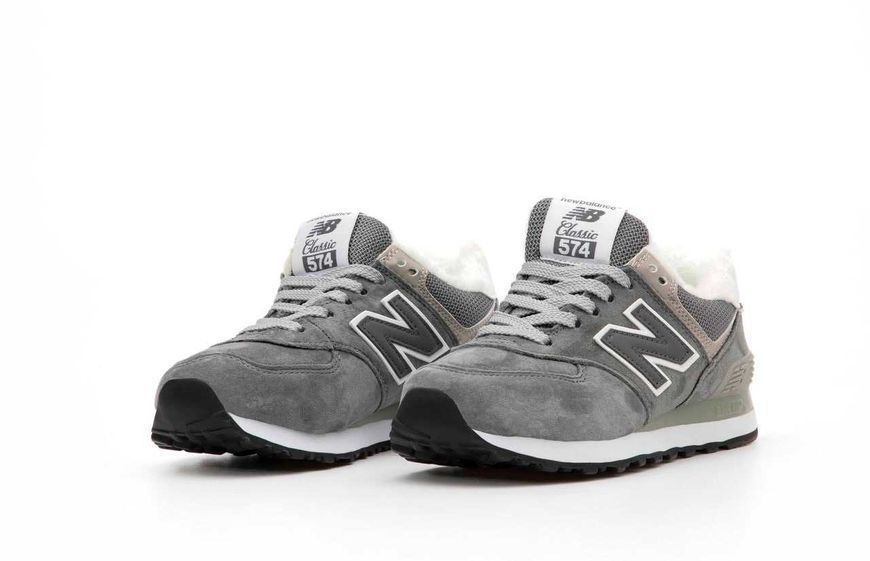 New Balance 574 Grey White Winter (зимові) 18519-Сірий-37 фото
