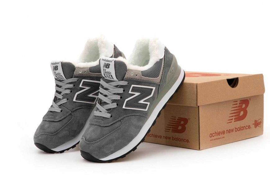 New Balance 574 Grey White Winter (зимові) 18519-Сірий-37 фото